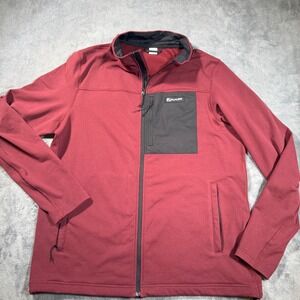 Flylow Boone Fleece Midlayer Men's Large Red Full Zip Grid Fleece Jacket